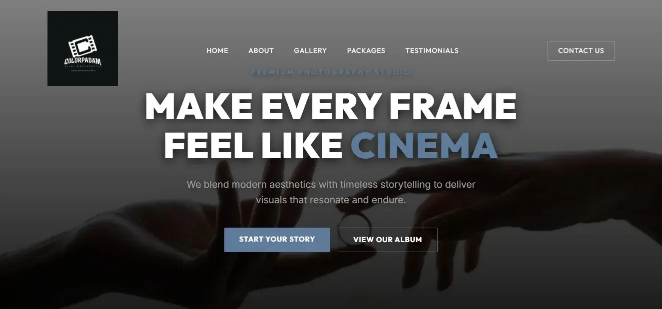 Colorpadam Studio website mockup